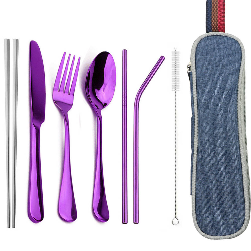 Camping Cooking Set Stainless Steel - JANKNG stoviglie posate da viaggio in
