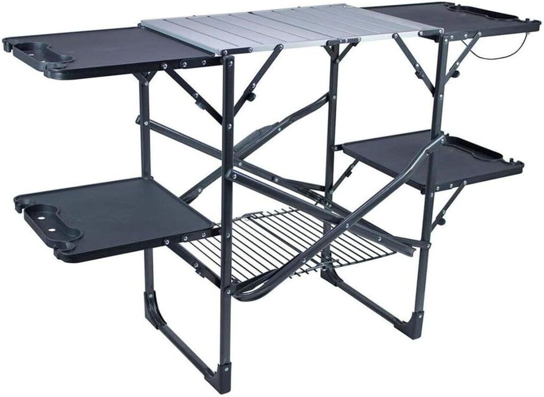 Camping With Cooking - Tavolo da campeggio pieghevole e portatile