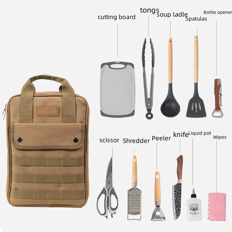 Camping Cooking Set With Bag - Set di accessori per utensili da