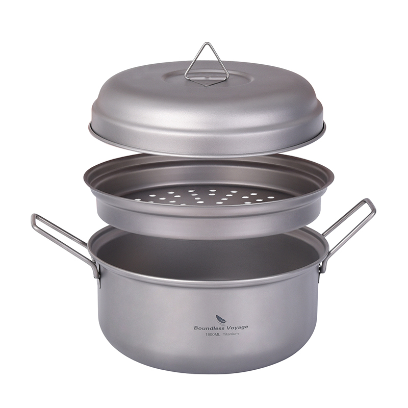 Camping Hanging Cooking Pot - Pentola a Vapore in Titanio Boundless