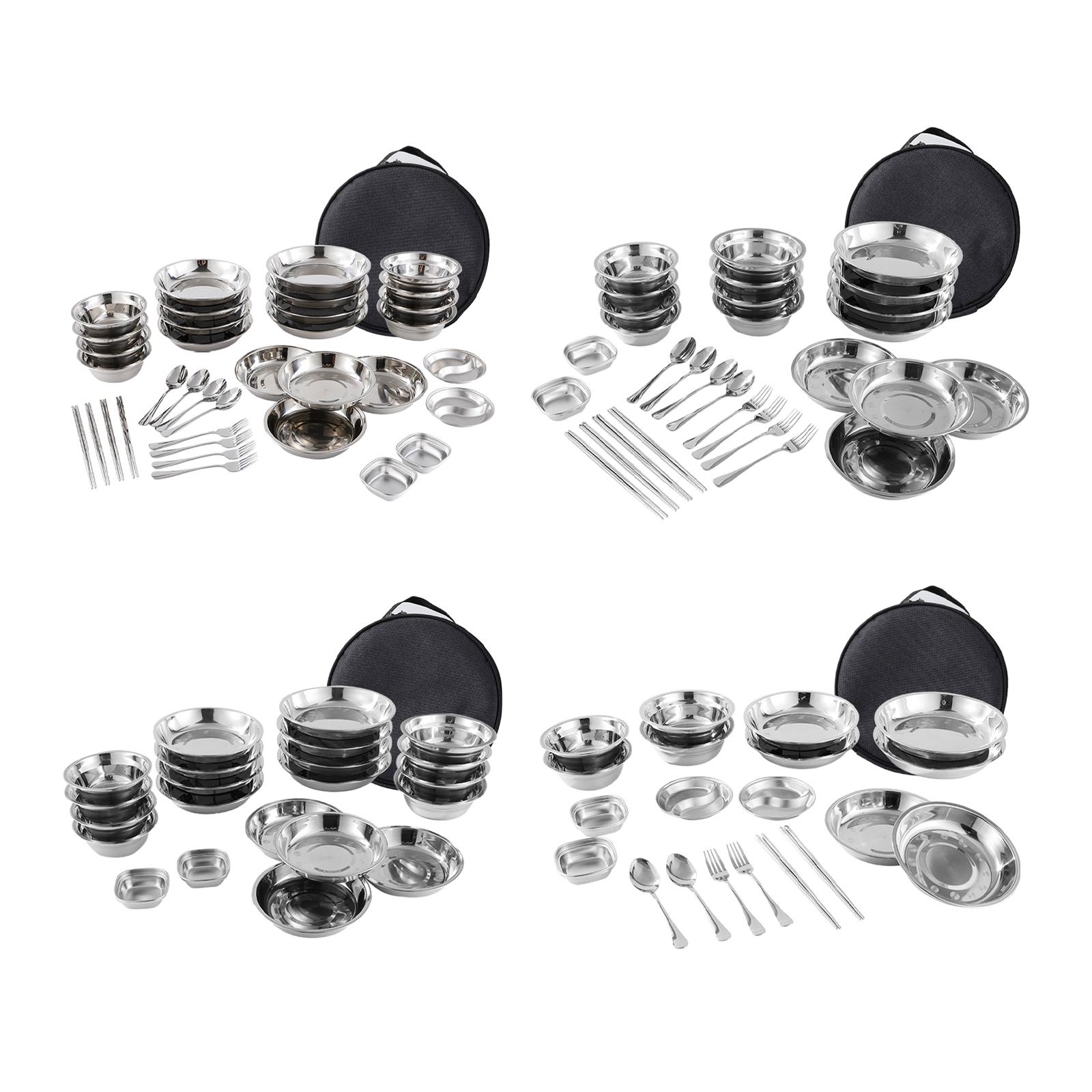 Camping Cooking Set Stainless Steel - Piatti e ciotole in acciaio inossidabile