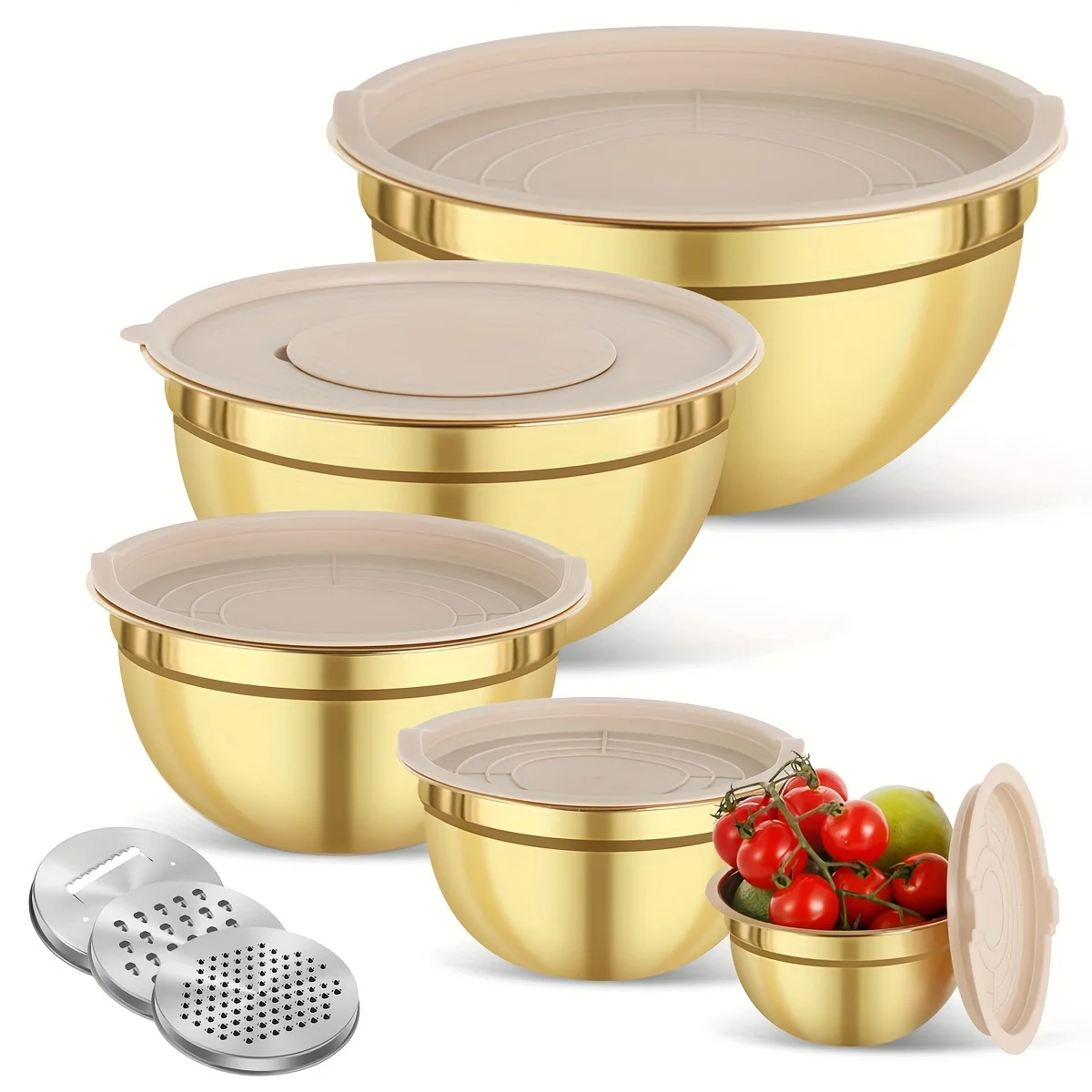 Camping Cooking Tool Set - Set ciotole per mescolare in acciaio