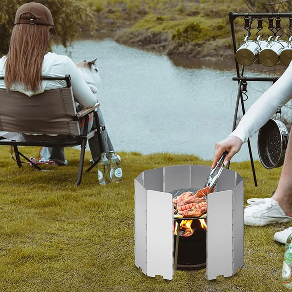 Camping Cooking Windscreen - Paravento Pieghevole per Fornello da Campeggio