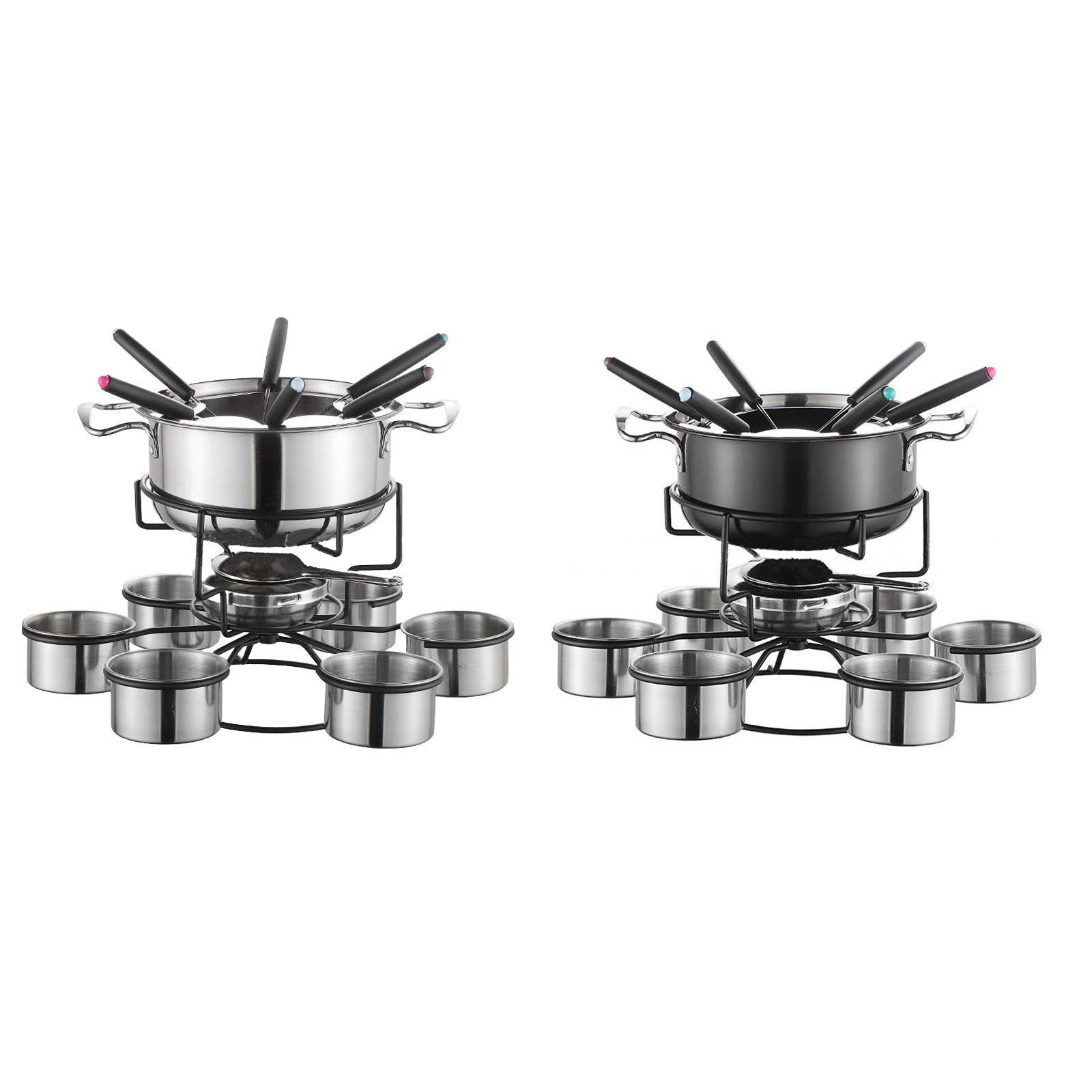 Camping Cooking Set Stainless Steel - Set Pentola Fonduta Multifunzione Rinforzata per