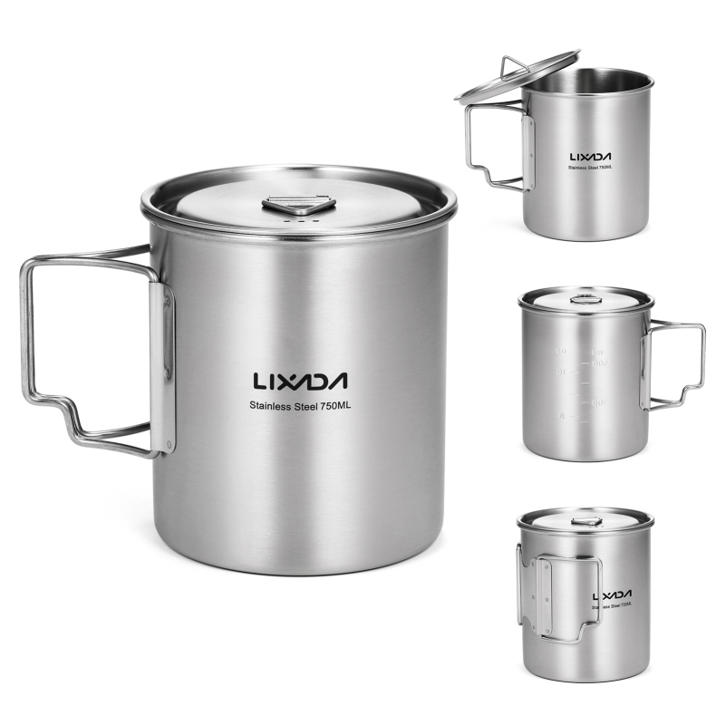 Camping Cooking Set With Bag - Lixada tazza da 750ml tazza da