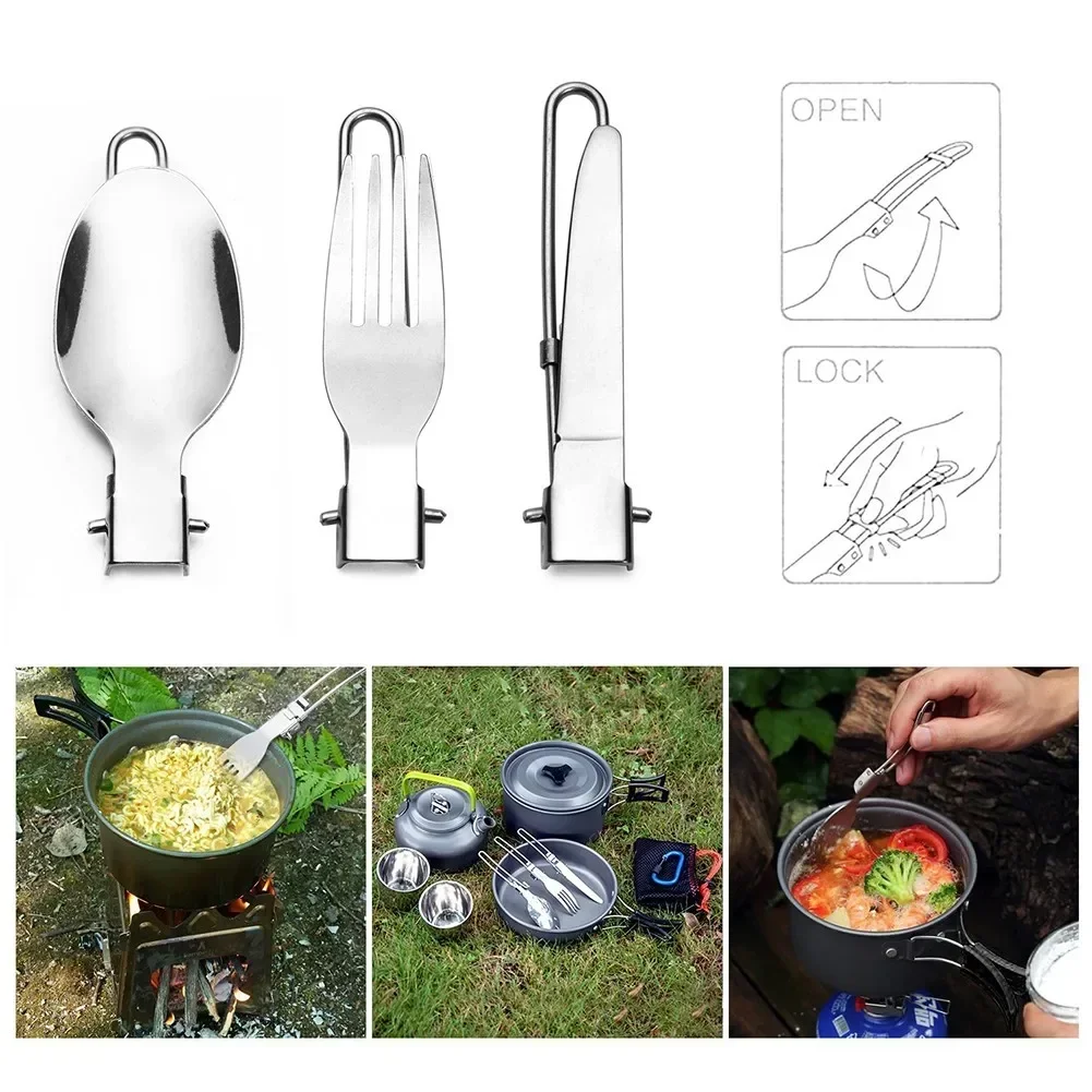 Camping Cooking Set With Bag - 1 set da campeggio all'aperto set