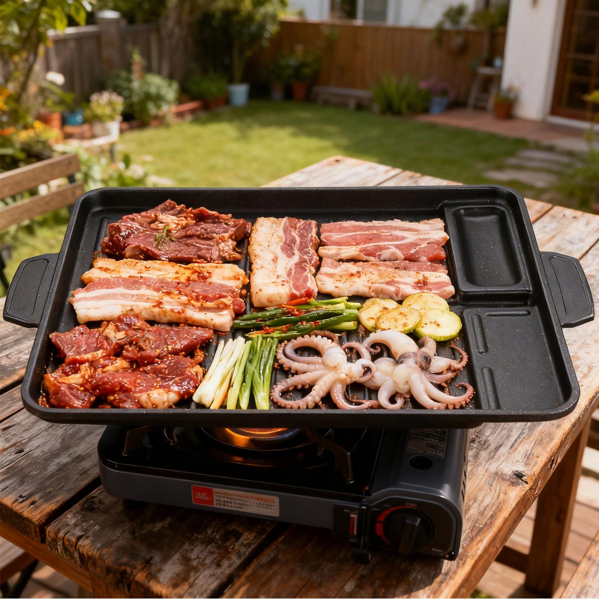 Camping Cooking Range - Piastra per Barbecue Coreana in Alluminio