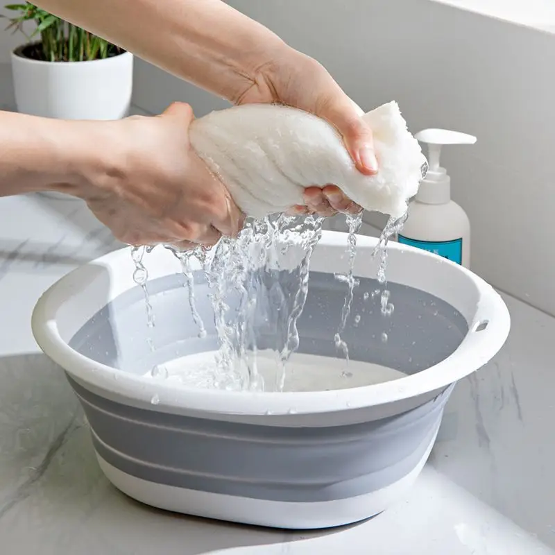 Camping Cooking Dishes - Lavabo Pieghevole in Plastica per Bucato,