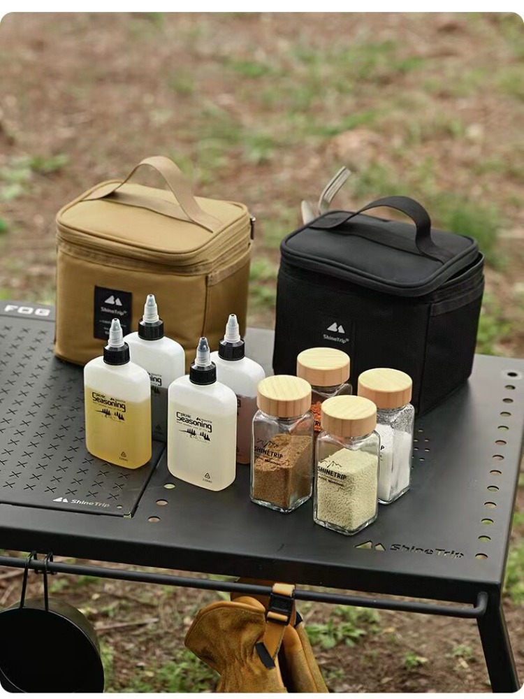 Camping Cooking Set With Bag - Set di bottiglie per condimenti, borsa