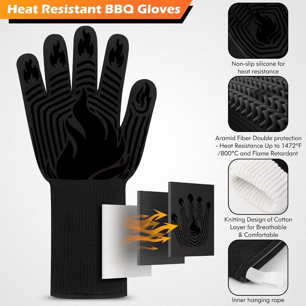 Camping With Cooking - Guanti per Barbecue, 1472 ° Guanti