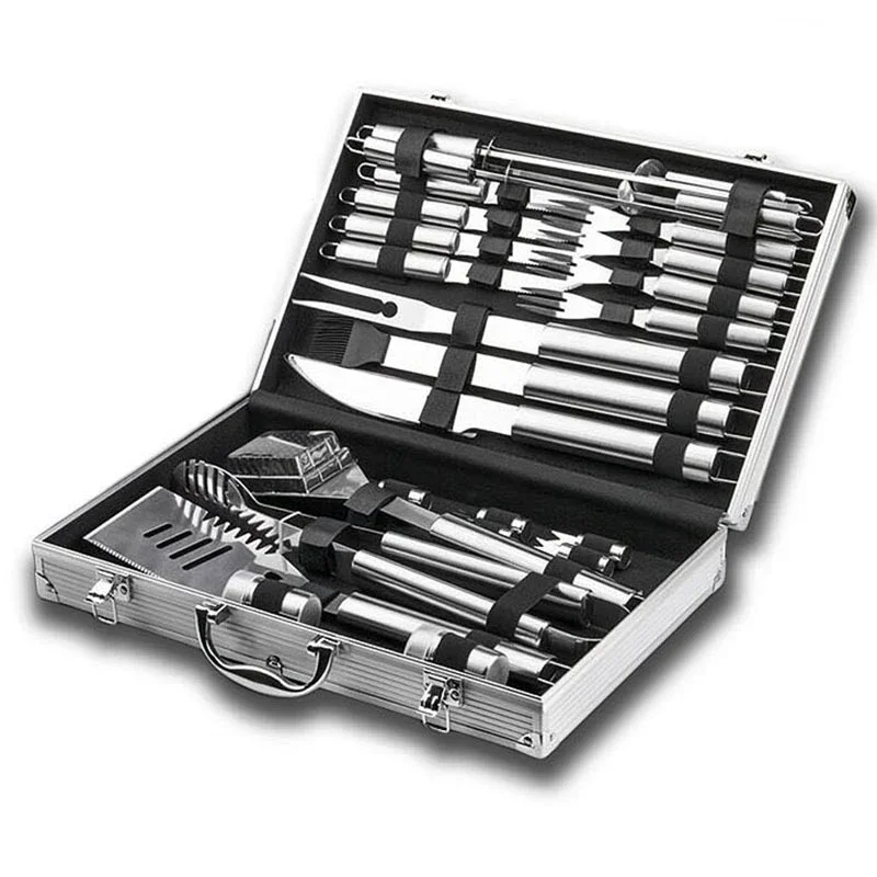 Set di 26 utensili per barbecu - Camping Cooking Kit Box recensione e prezzo