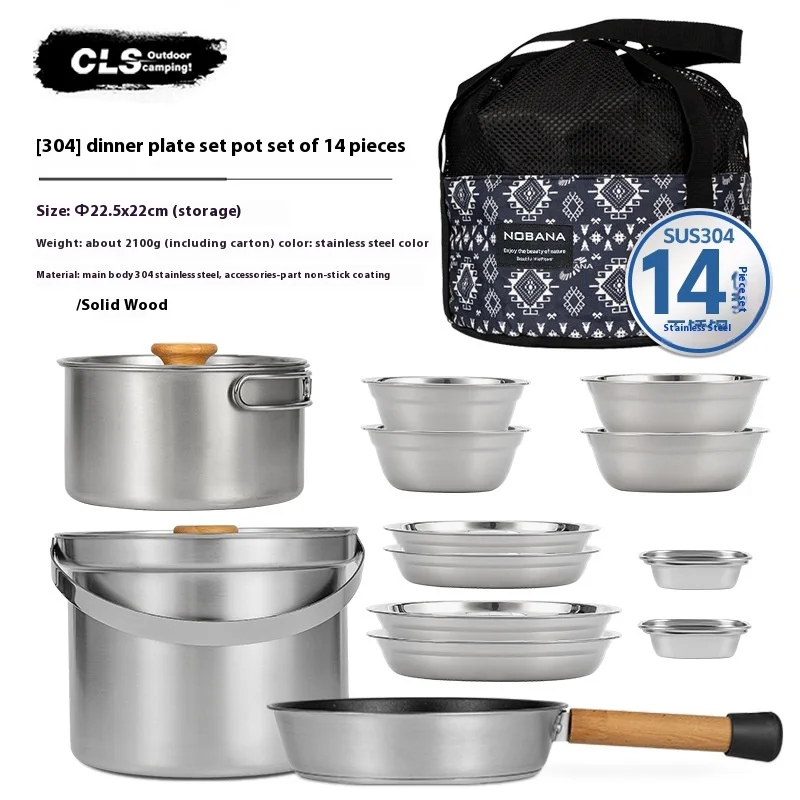 NOBANA&CLS Set di Pentole da C - Camping Cooking Set Stainless Steel recensione e prezzo