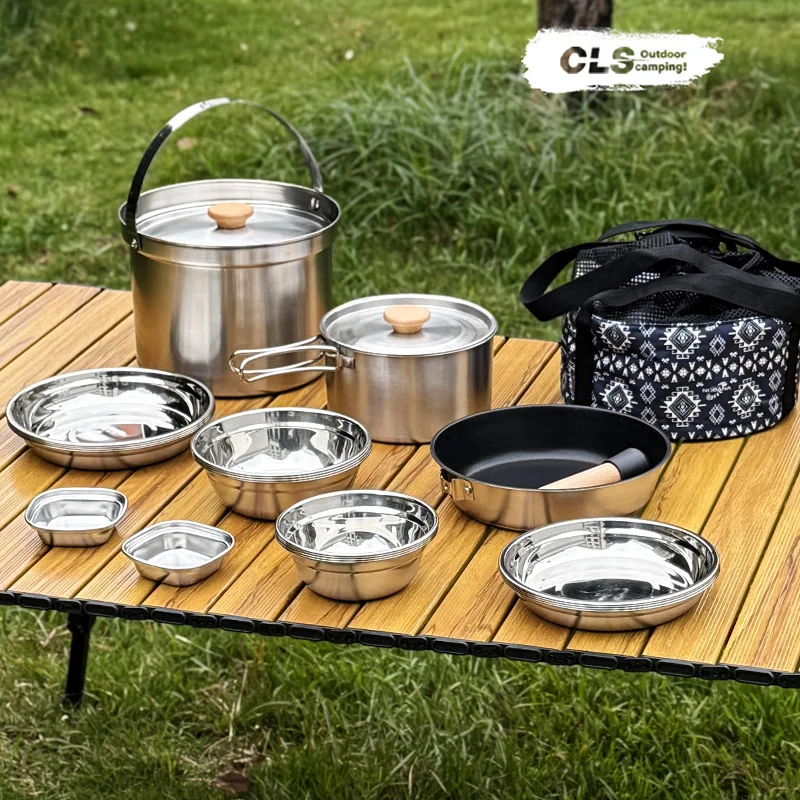 NOBANA&CLS Set di Pentole da C - Camping Cooking Set Stainless Steel recensione e prezzo