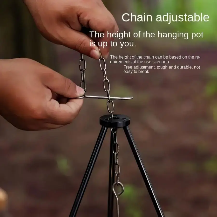 Treppiede per falò da esterno  - Camping Hanging Cooking Pot recensione e prezzo