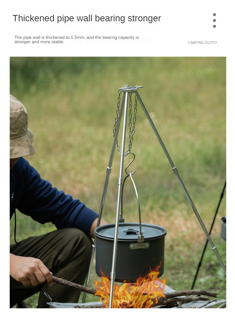 Campeggio falò treppiede suppo - Camping Hanging Cooking Pot recensione e prezzo