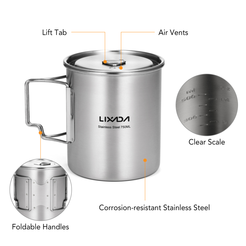 Lixada tazza da 750ml tazza da - Camping Cooking Set With Bag recensione e prezzo