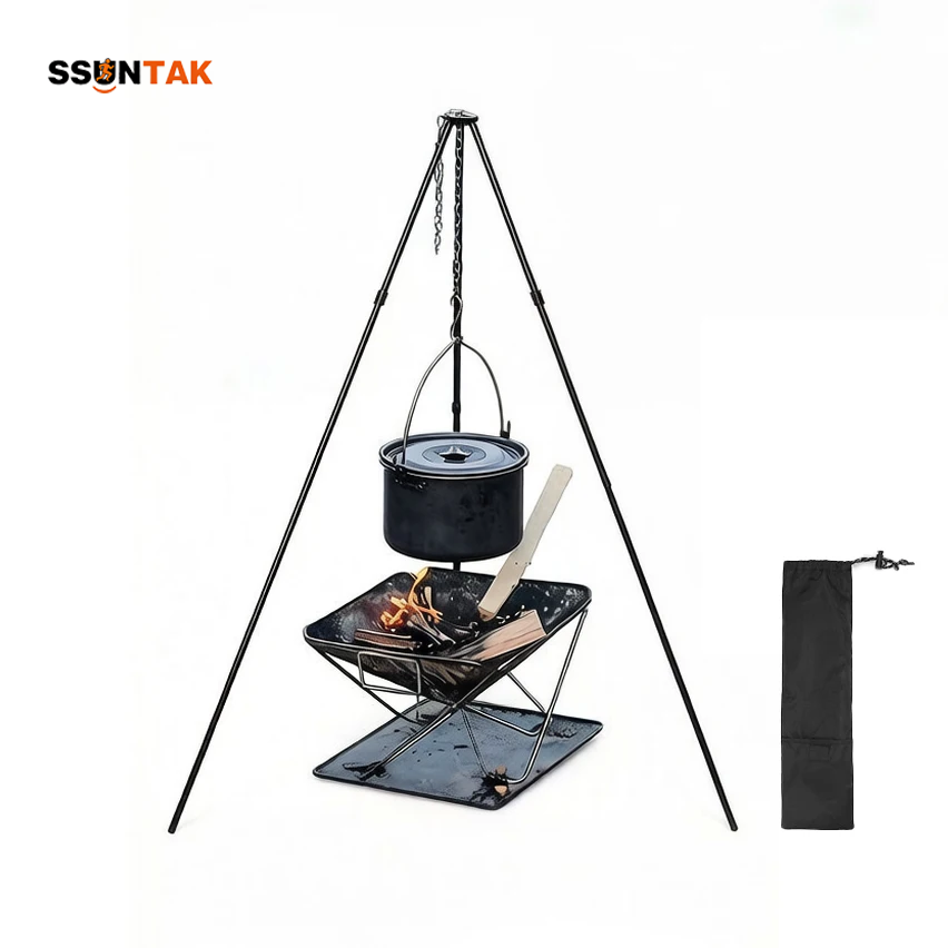 SSUNTAK Supporto Portatile e S - Camping Hanging Cooking Pot recensione e prezzo